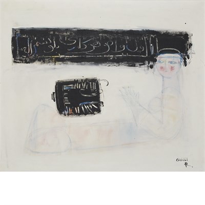 Lot 62 - Nasser Ovissi Iranian, b. 1934 Waiting in...