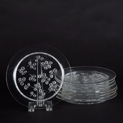 Lot 648 - Set of Eight Lalique Molded Glass Muguet...