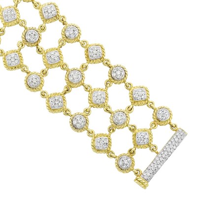 Lot 250 - Two-Color Gold and Diamond Bracelet, Cassis