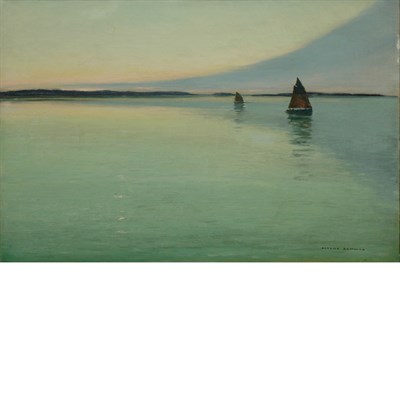 Lot 82 - Carlos Schwabe Swiss, 1866-1926 Lac en Suisse...