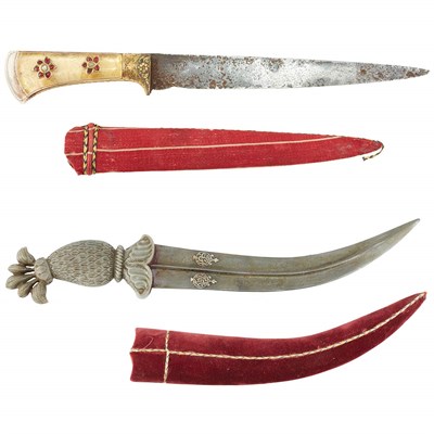 Lot 18 - Two Indian Mughal Style Daggers One with a...