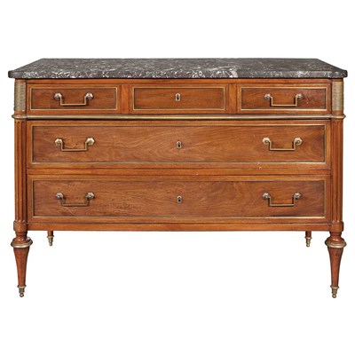 Lot 495 - Louis XVI Style Brass Mounted Mahogany Commode...