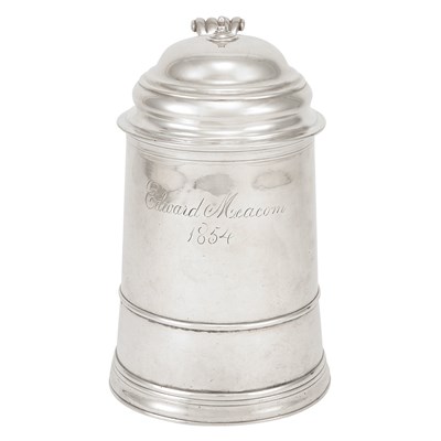Lot 230 - American Silver Tankard John Coney, Boston,...