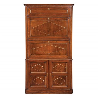 Lot 526 - Continental Brass Mounted Walnut Secretaire...