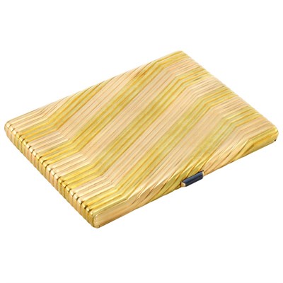 Lot 95 - Two-Color Gold Cigarette Case, Van Cleef & Arpels, France