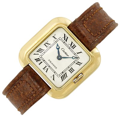 Lot 91 - Gentleman's Gold Wristwatch, Cartier, France, European Watch & Clock Co., Inc.
