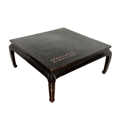 Lot 285 - Chinese Black Lacquered Low Table Height 15...