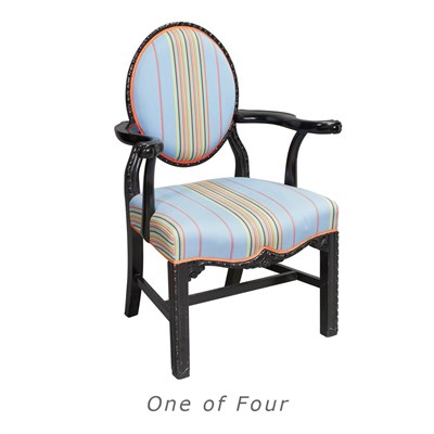 Lot 291 - Set of Four Georgian Style Black Painted...