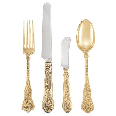 Lot 296 - Tiffany & Co. Silver Gilt Flatware Service In...