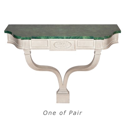 Lot 337 - Pair of Neoclassical Style Faux Marble Painted...