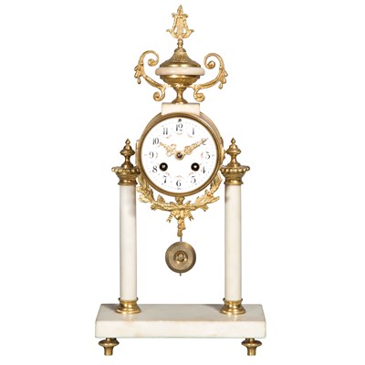 Lot 369 - Louis XVI Style White Marble and Gilt-Metal...