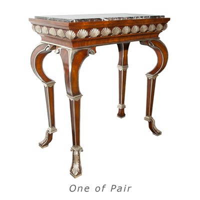 Lot 393 - Pair of Neoclassical Style Marble Top Parcel...