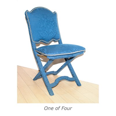 Lot 411 - Set of Four Upholstered Folding Chairs