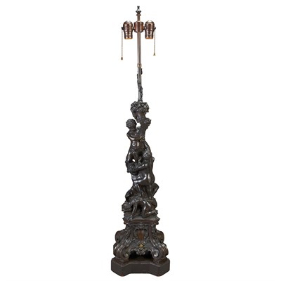 Lot 408 - Neoclassical Style Bronze Figural Lamp E. F....
