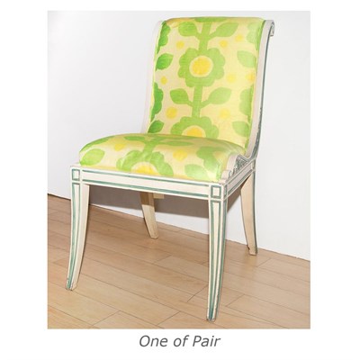 Lot 539 - Pair of Neoclassical Style Painted Side Chairs