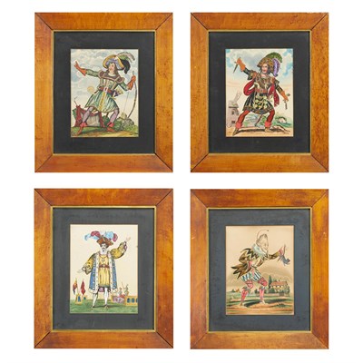 Lot 547 - Group of Four Framed English Tinsel Prints...