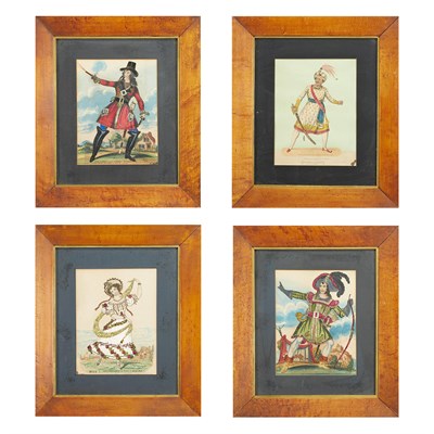 Lot 557 - Group of Four Framed English Tinsel Prints...