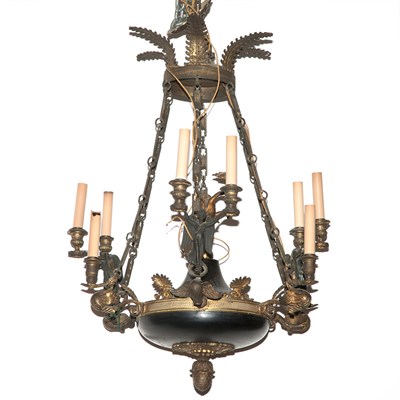 Lot 584 - Empire Style Gilt and Patinated-Metal...