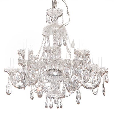 Lot 585 - Georgian Style Glass Twelve-Light Chandelier...