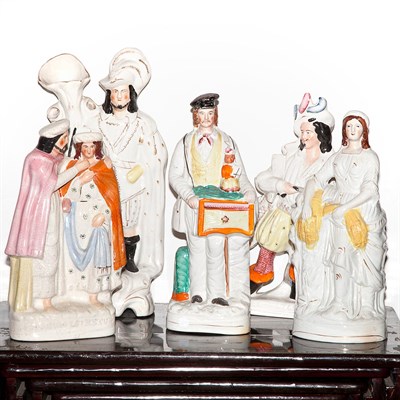 Lot 597 - Group of Five Staffordshire Figures Height of...