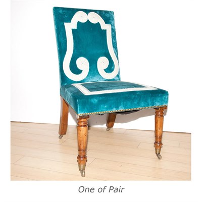 Lot 599 - Pair of William IV Style Walnut Side Chairs