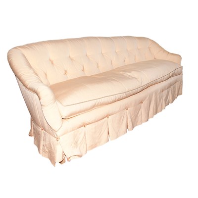 Lot 602 - Peach Upholstered Sofa Length 7 feet 2 inches.