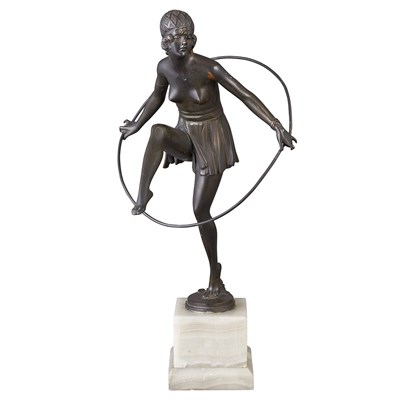 Lot 691 - Art Deco Bronze Figure of a Hoop Dancer After...