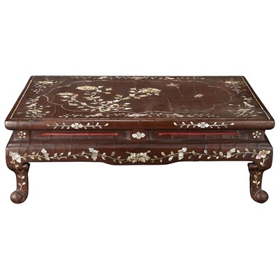 Lot 22 - Korean Brown Lacquer and Mother-Of-Pearl...