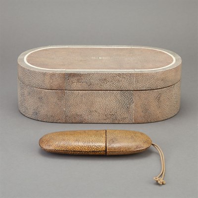 Lot 698 - Two Art Deco Style Shagreen Articles...