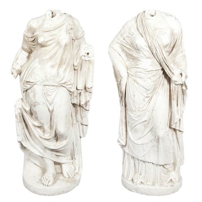 Lot 429 - Two Plaster Figures of Neoclassical Maidens...