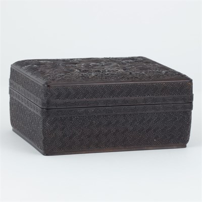 Lot 89 - Chinese Zitan Box The rectangular form carved...