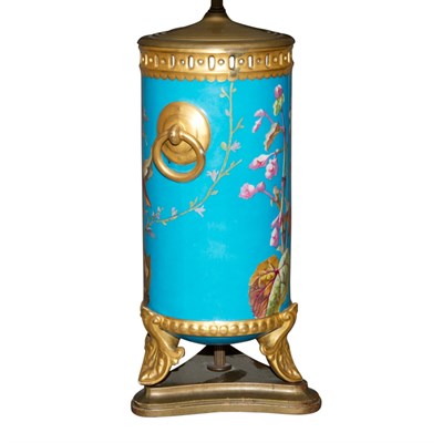 Lot 187 - Paris Turquoise Ground Porcelain Bird...