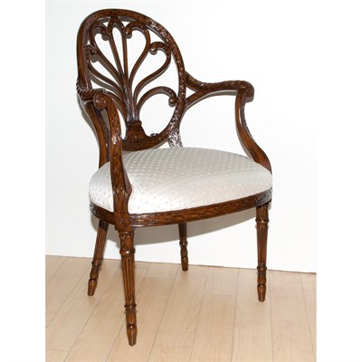 Lot 320 - Regency Style Carved Mahogany Armchair