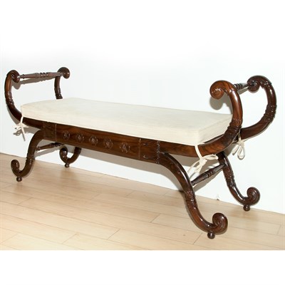 Lot 321 - Regency Style Caned and Rosewood Bench Length...