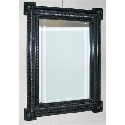 Lot 316 - Flemish Baroque Style Black Painted Mirror...