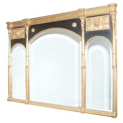 Lot 282 - Neoclassical Style Black and Gold Painted...