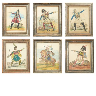 Lot 333 - Group of Six Framed English Tinsel Prints...