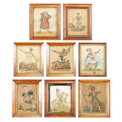 Lot 166 - Group of Eight Framed English Tinsel Prints...