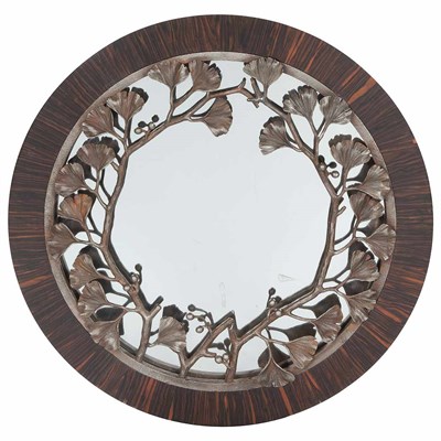 Lot 678 - Art Deco Macassar Ebony and Iron Mirror In the...