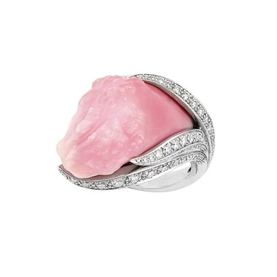 Lot 323 - Platinum, Conch Pearl and Diamond Ring, Nicholas Varney