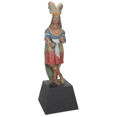 Lot 237 - Carved and Painted Cigar Store Indian Maiden...