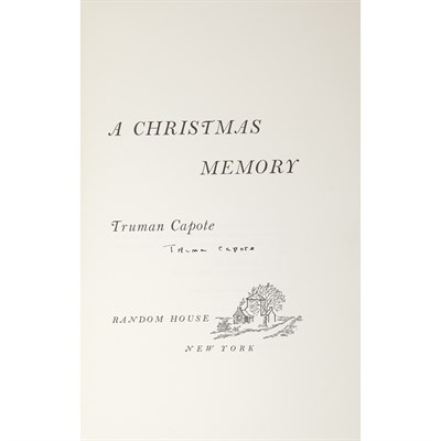 Lot 501 - CAPOTE, TRUMAN A Christmas Memory. New York:...