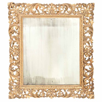 Lot 158 - Italian Baroque Style Giltwood Mirror Late...