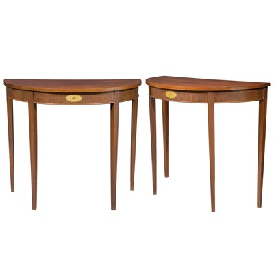 Lot 201 - Pair of George III Style Inlaid Mahogany...