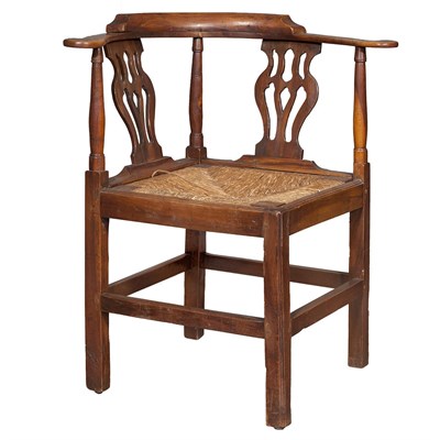 Lot 415 - George III Yewwood Corner Armchair 18th...