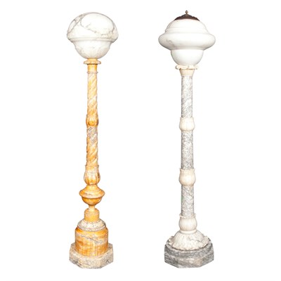 Lot 397 - Two Art Deco Alabaster Floor Lamps Comprising...