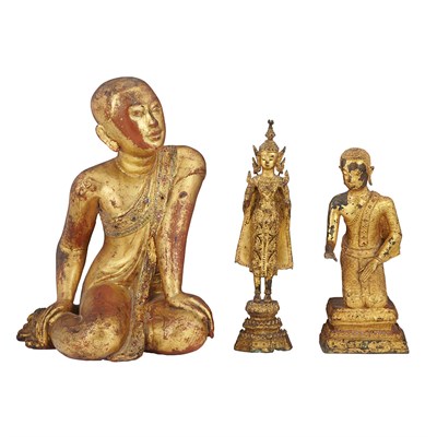 Lot 9 - Group of Three Thai Figures of Buddha...