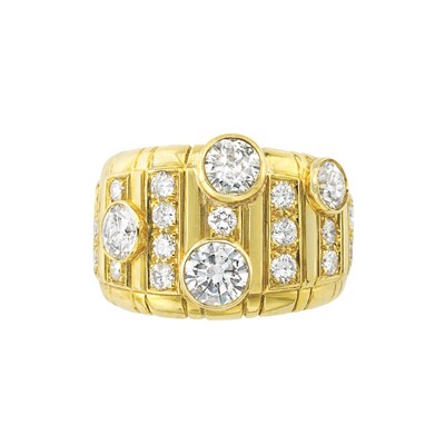 Lot 9 - Gold and Diamond Band Ring, Andrew Clunn