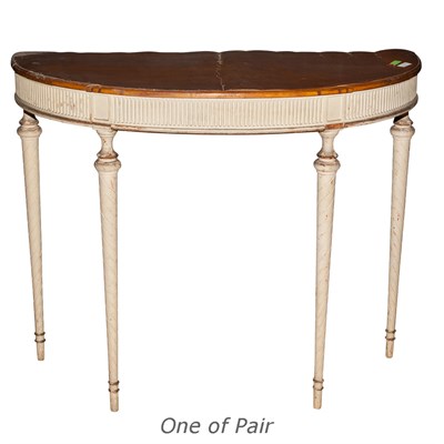 Lot 189 - Pair of George III Style Painted Wood Console...