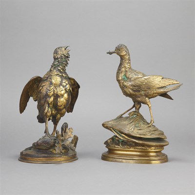 Lot 761 - Two Gilt-Bronze Figures of Birds Late...